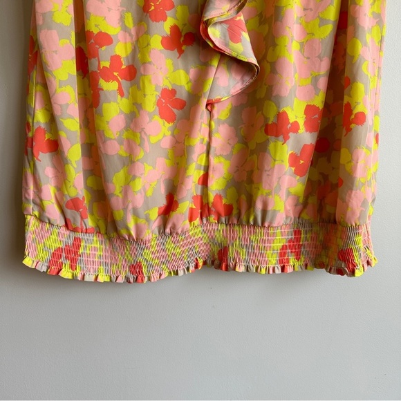 NWT Lane Bryant Tan Yellow and Pink Floral Tank Top 18 - Picture 2 of 9
